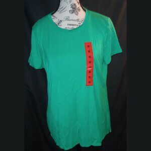 Ellen Tracy Women’s M Tunic Shirt Emerald Green Scoop Neck Hi‑Lo Top NWT
